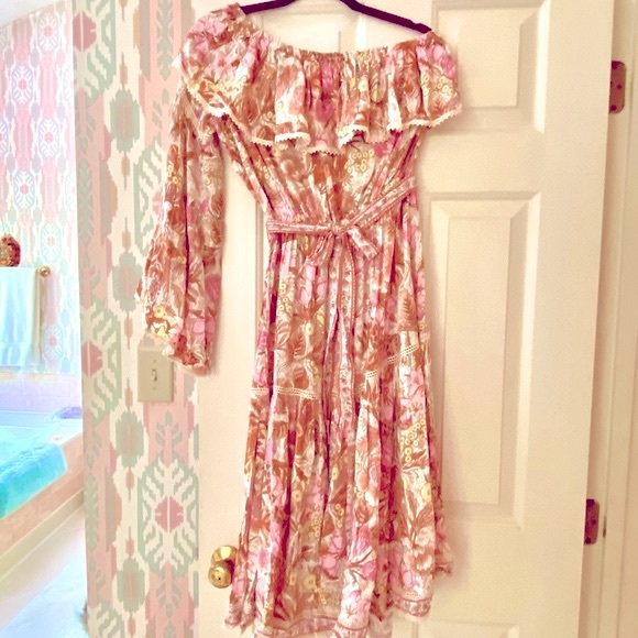 🌺🎉HP🎉🌺 NWT Spell & The Gypsy Jungle One Shoulder Dress - Picture 7 of 16